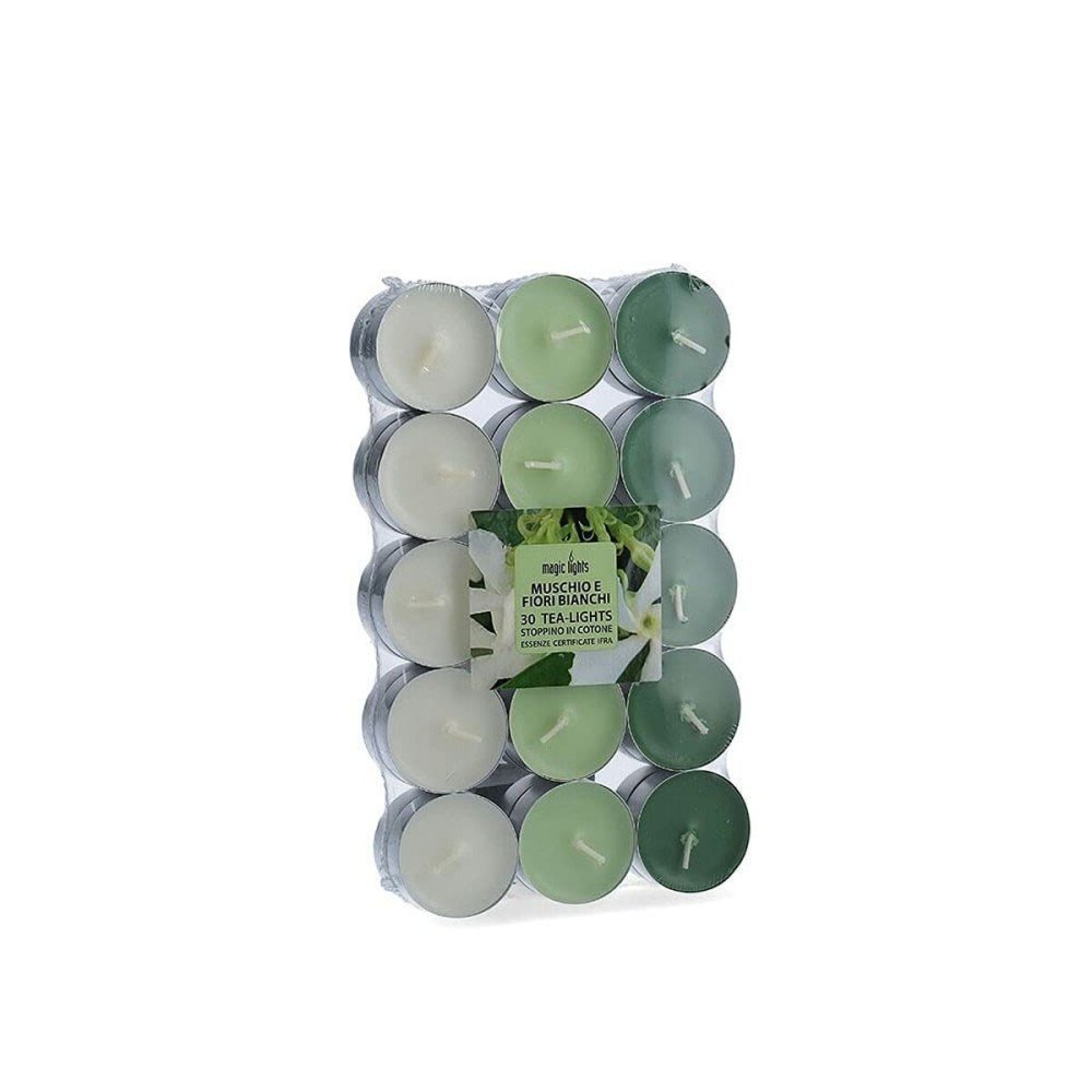 Bougies parfumées Magic Lights Fleurs blancs (30 Unités)