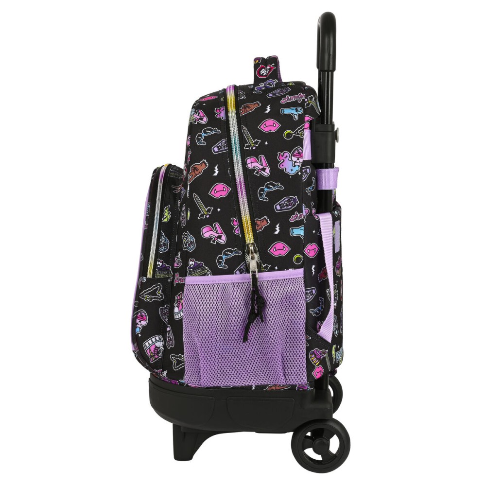 School Rucksack with Wheels Monster High Creep Black 33 X 45 X 22 cm