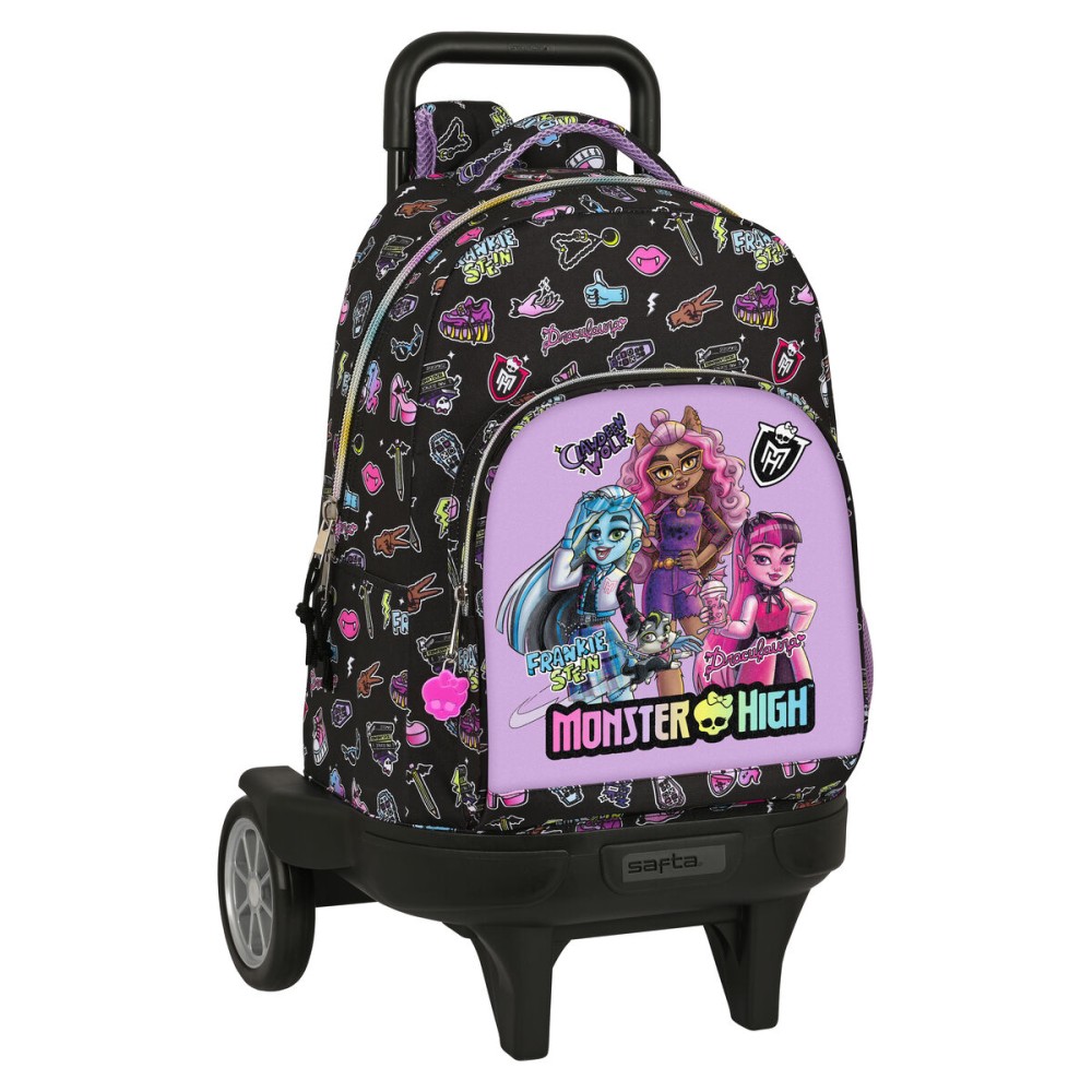 Cartable à roulettes Monster High Creep Noir 33 X 45 X 22 cm