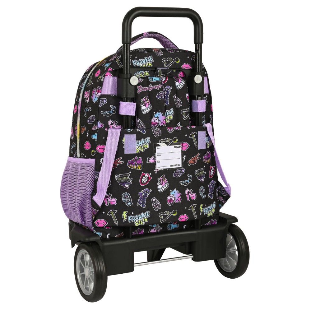 School Rucksack with Wheels Monster High Creep Black 33 X 45 X 22 cm