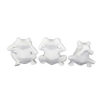 Deko-Figur DKD Home Decor 18,5 x 13 x 17,8 cm Weiß Frosch (3 Stück)