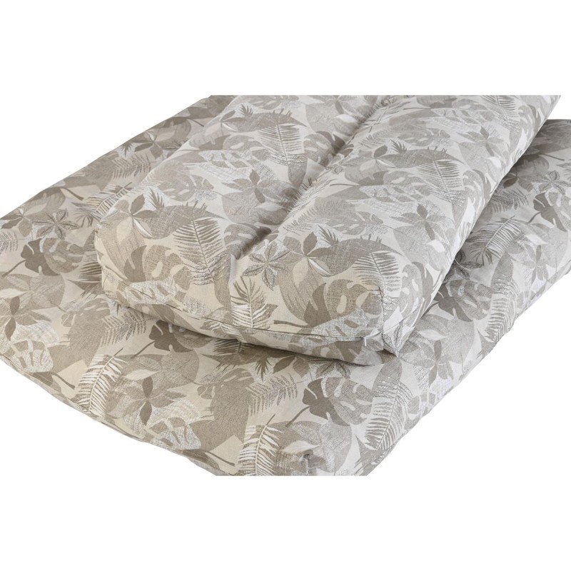 Coussin DKD Home Decor De Sol Gris Marron Clair Aluminium Feuille d'une plante 120 x 80 x 16 cm