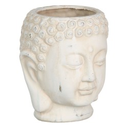 Blumentopf Creme Terrakotta Buddha Orientalisch 17,1 x 16,6 x 20 cm