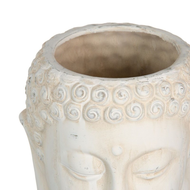 Blumentopf Creme Terrakotta Buddha Orientalisch 17,1 x 16,6 x 20 cm