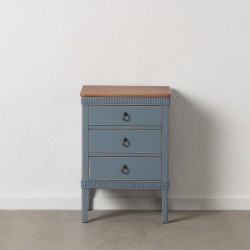 Table de Nuit Bleu Naturel Bois d'épicéa Bois MDF 50 x 38 x 72 cm