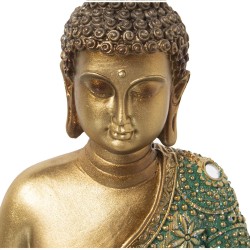 Decorative Figure Alexandra House Living Red Green Golden Plastic Buddha 13 x 23 x 30 cm