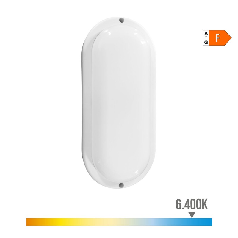 Wall Light EDM 32449 White Plastic F 18 W 120 W 1820 Lm Movement Sensor Light sensor Oval (6400 K)