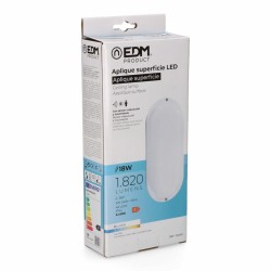 Applique Murale EDM 32449 Blanc Plastique F 18 W 120 W 1820 Lm Capteur de Mouvement Capteur de lumière Oblongue (6400 K)