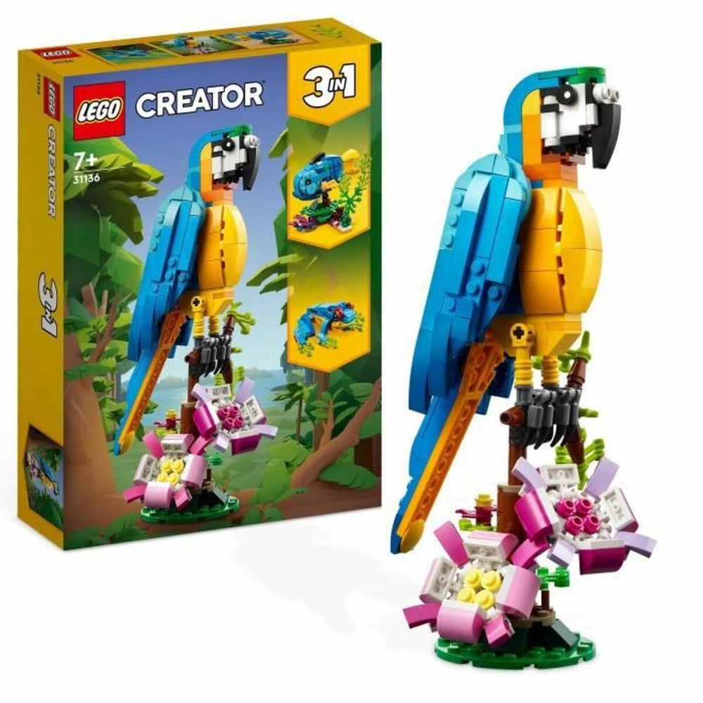 Playset Lego Creator 31136 Exotic parrot with frog and fish 3-en-1 253 Pièces