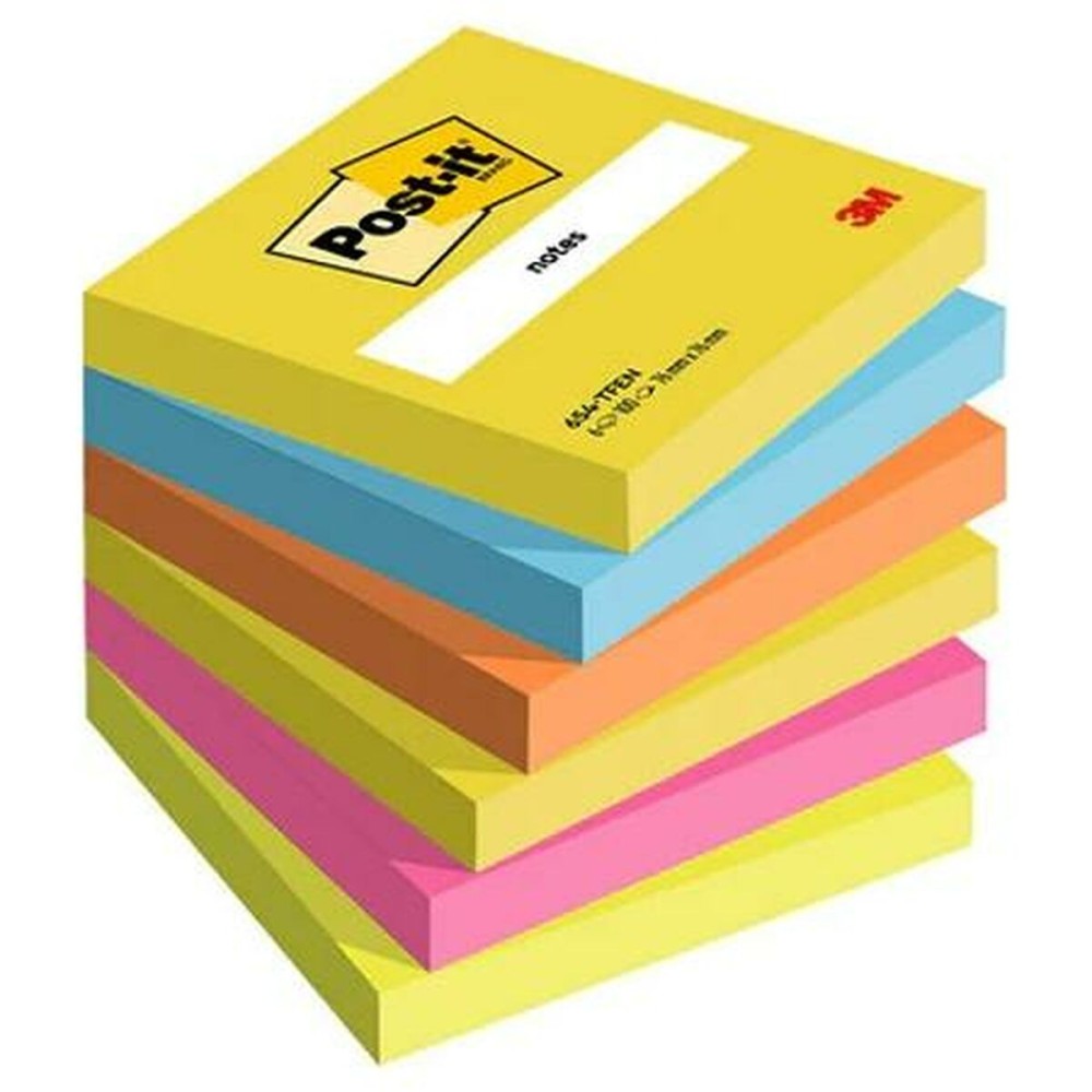 Schein Notizblock Post-it Bunt 100 Blatt 76 x 76 mm 6 Stücke (12 Stück)