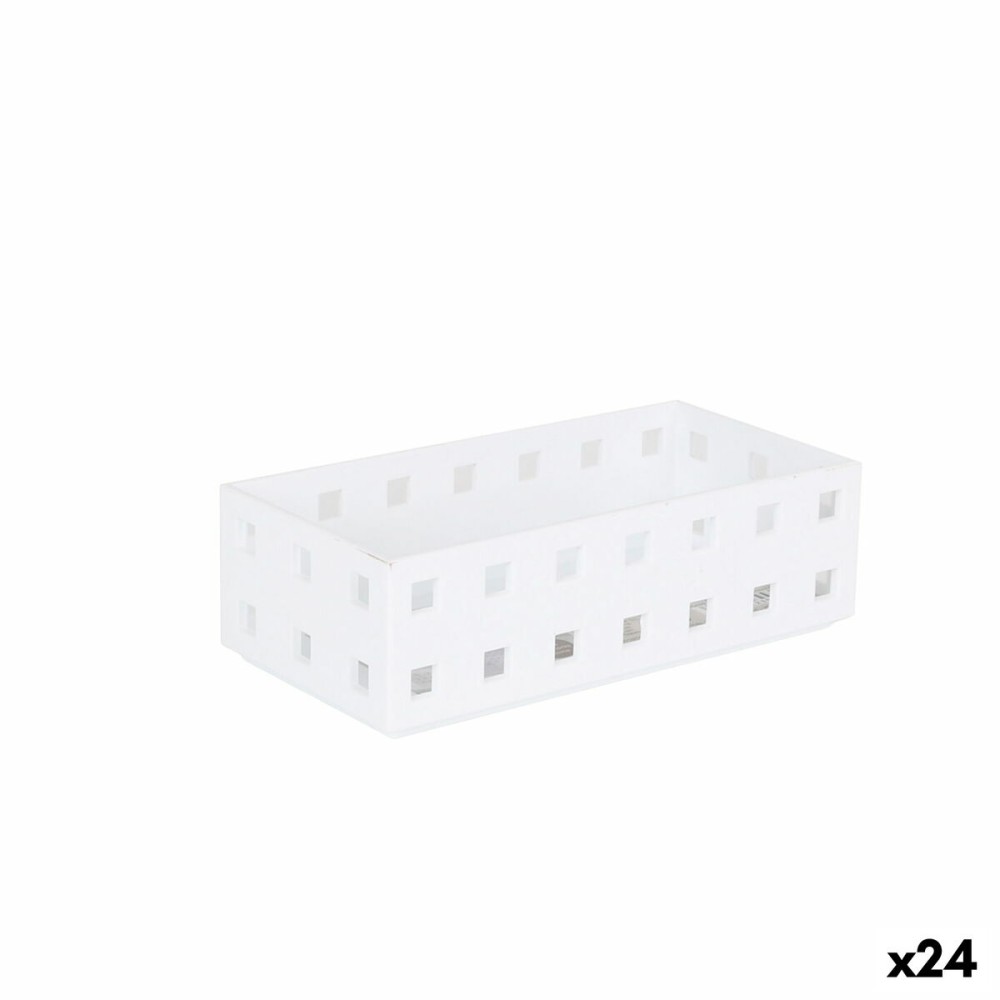 Boîte de rangement avec couvercle Confortime Blanc 14 x 7 x 4,3 cm (24 Unités)