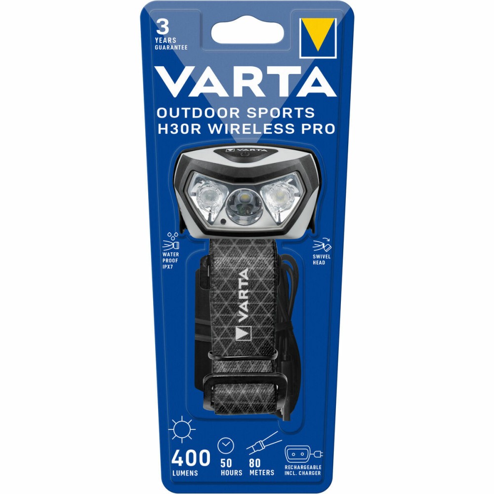 Lampe Torche Varta 18650 101 401 Lumière LED Blanc Noir