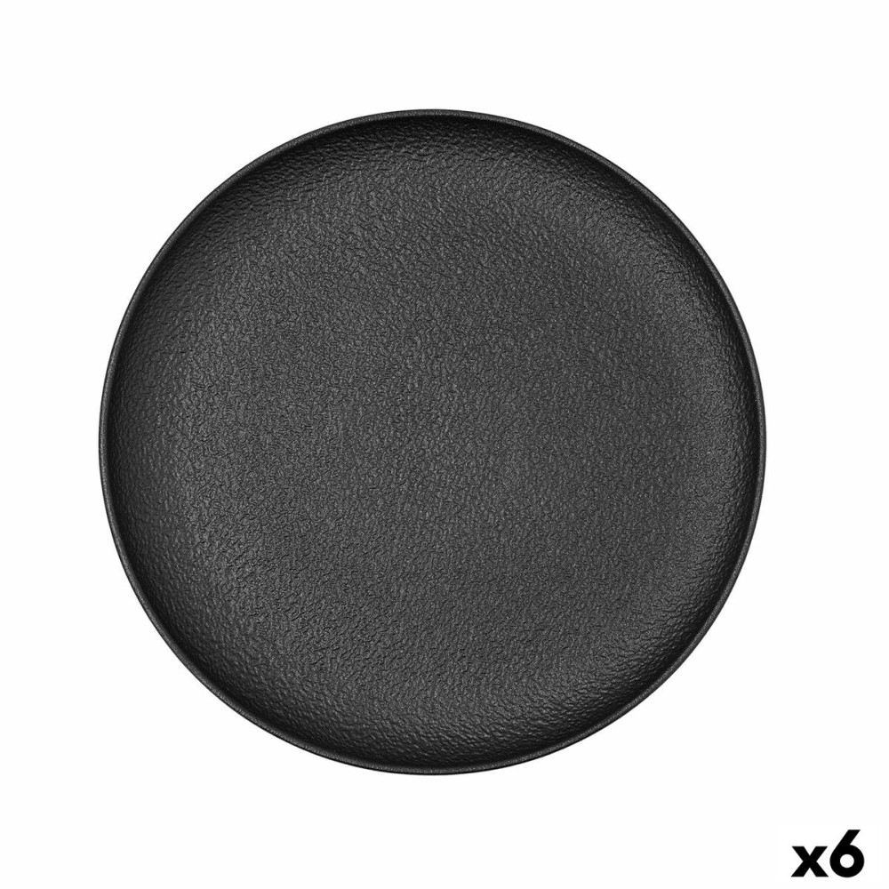 Assiette plate Bidasoa Fosil Noir Céramique 26,5 x 26,4 x 2,3 cm (6 Unités)