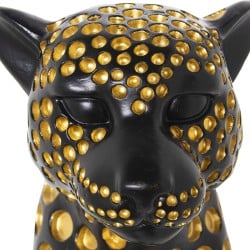 Decorative Figure Alexandra House Living Black Golden Plastic Leopard 33 x 39 x 45 cm