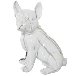 Deko-Figur Alexandra House Living Kunststoff Hund 15 x 18 x 23 cm Marmor