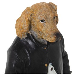 Deko-Figur Alexandra House Living Schwarz Kunststoff Hund Anzug 14 x 14 x 31 cm