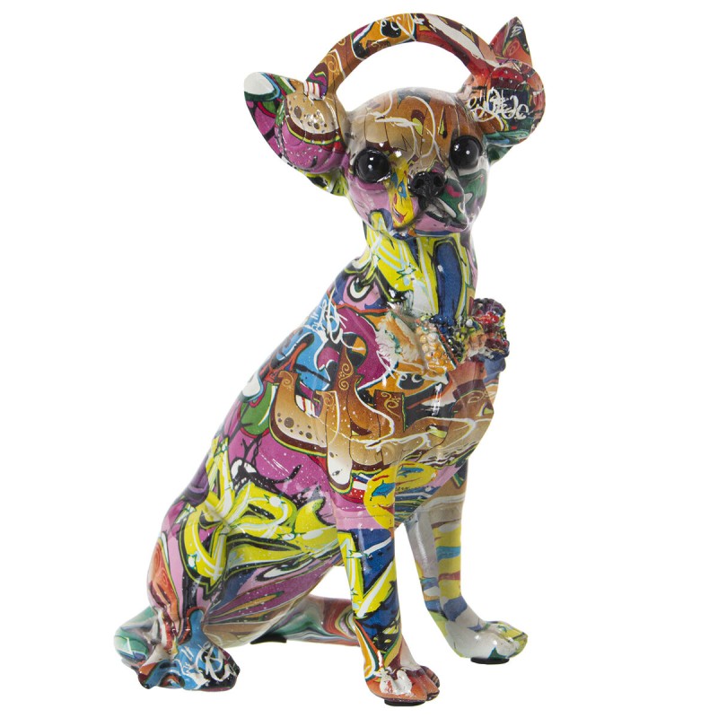 Deko-Figur Alexandra House Living Bunt Kunststoff Hund Kopfhörer 14 x 26 x 19 cm