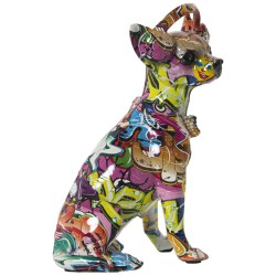 Deko-Figur Alexandra House Living Bunt Kunststoff Hund Kopfhörer 14 x 26 x 19 cm