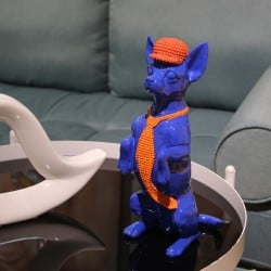 Decorative Figure Alexandra House Living Blue Orange Plastic Dog Tie 13 x 16 x 30 cm