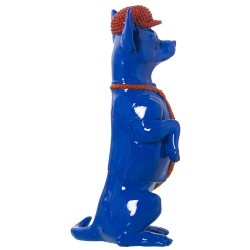 Decorative Figure Alexandra House Living Blue Orange Plastic Dog Tie 13 x 16 x 30 cm