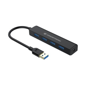 Hub USB Conceptronic C4PUSB3 Schwarz