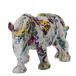 Decorative Figure Alexandra House Living Multicolour Plastic Rhinoceros Paint 17 x 36 x 18 cm