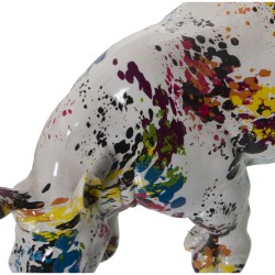 Decorative Figure Alexandra House Living Multicolour Plastic Rhinoceros Paint 17 x 36 x 18 cm