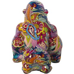 Decorative Figure Alexandra House Living Multicolour Plastic Gorilla Graffiti 18 x 21 x 23 cm Bowl