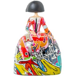 Deko-Figur Alexandra House Living Bunt Kunststoff Kleid Graffiti 14 x 9 x 21 cm