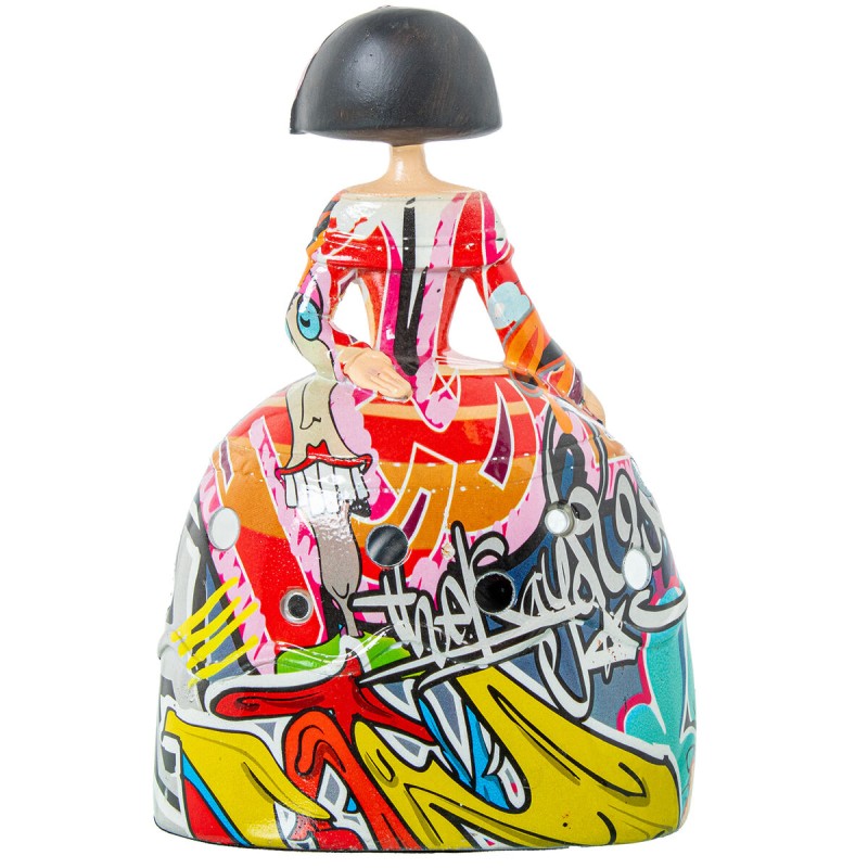 Figurine Décorative Alexandra House Living Multicouleur Plastique Robe Graffiti 14 x 9 x 21 cm