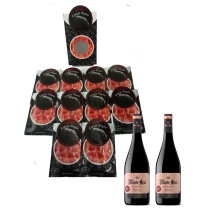 Acorn-fed Iberico Ham Linaje Negro 100 g x 10 Bottle of red wine 750 ml x 2 Monte Real