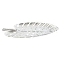 Centre de Table Home ESPRIT Argenté Aluminium Moderne Feuille d'une plante 38,5 x 28 x 3 cm