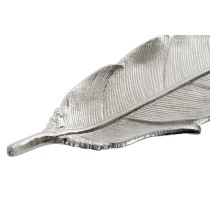 Centerpiece Home ESPRIT Silver Aluminium Modern Leaf of a plant 40 x 9,5 x 1,5 cm