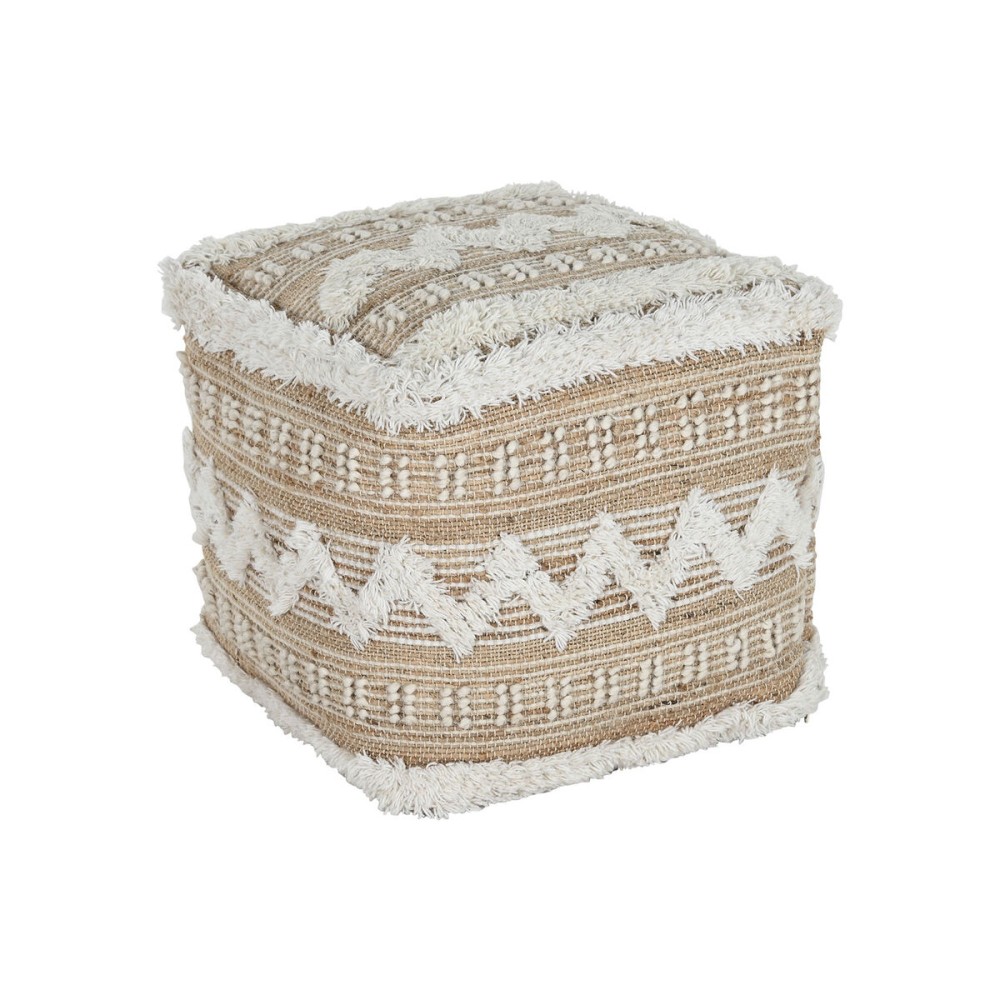 Repose-pied Home ESPRIT Blanc Marron 59 x 59 x 59 cm