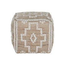 Repose-pied Home ESPRIT Blanc Naturel 45 x 45 x 45 cm