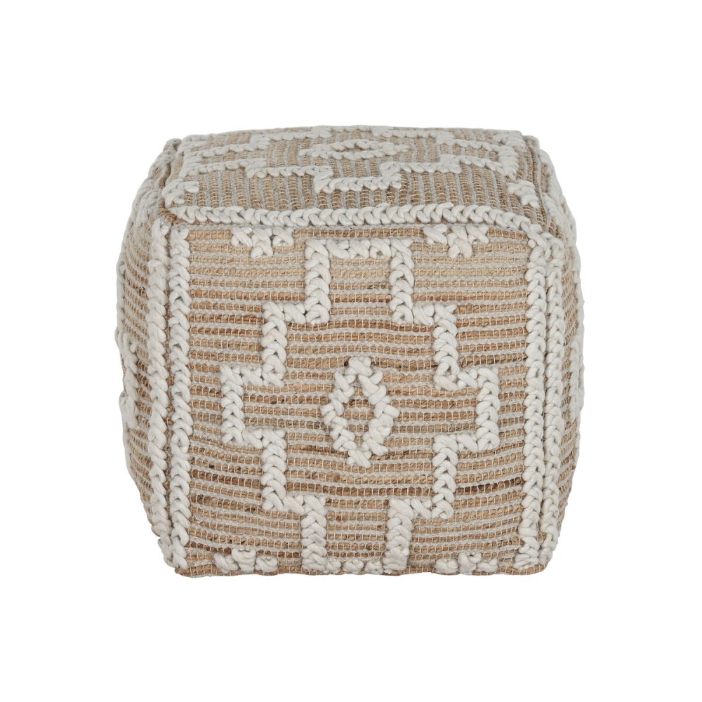 Repose-pied Home ESPRIT Blanc Naturel 45 x 45 x 45 cm