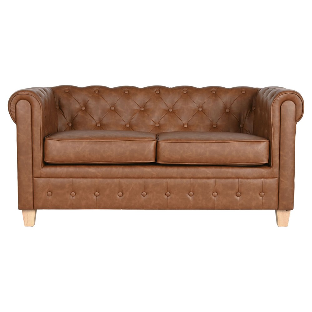 2-Seater Sofa Home ESPRIT Brown Natural Vintage 151 X 79 X 70 cm