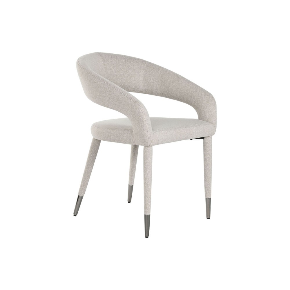 Chaise de Salle à Manger Home ESPRIT Beige Polyester Métal 57,5 X 60 X 81 cm