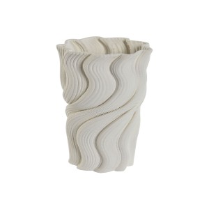 Vase Home ESPRIT Blanc Grès Moderne 14 x 14 x 19 cm