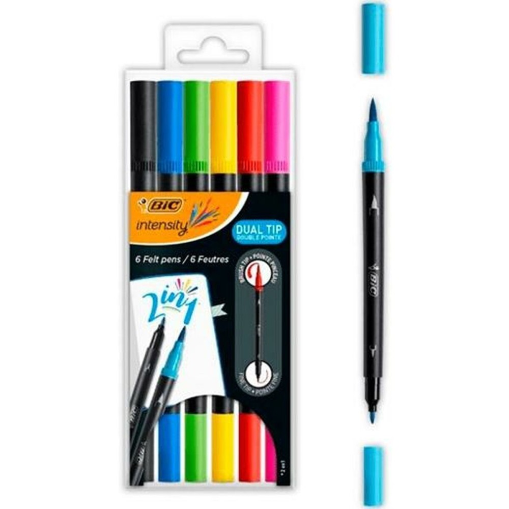 Filzstifte Bic 989694 Schwarz (6 Stück)