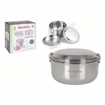 Panier-repas rond avec couvercle Quttin Acier inoxydable Acier 17 cm (12 Unités) (Ø 17 cm)