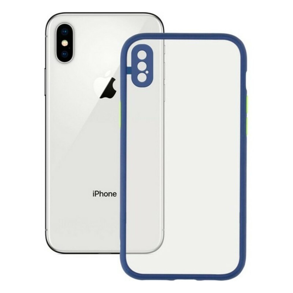 Protection pour téléphone portable iPhone X , XS KSIX Duo Soft Bleu