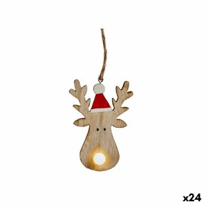 Weihnachtsschmuck Rentier Braun Holz 7,5 x 2,5 x 17 cm (24 Stück)