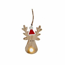 Christmas bauble Reindeer Brown Wood 7,5 x 2,5 x 17 cm (24 Units)