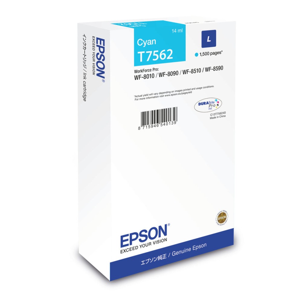 Original Tintenpatrone Epson C13T75624N Blau Türkis