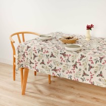 Nappe enduite antitache Belum Christmas Rouge Vert Naturel 100 x 140 cm