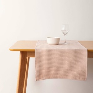 Table Runner Belum Waffle Light Pink 45 x 140 cm