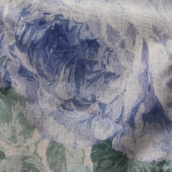 Chemin de Table Alexandra House Living Bleu Textile 180 x 30 cm Velours Floral Broderie