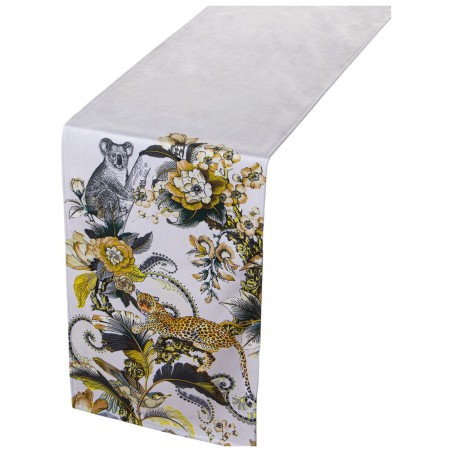 Table Runner Alexandra House Living Yellow Textile 180 x 30 cm Velvet Jungle