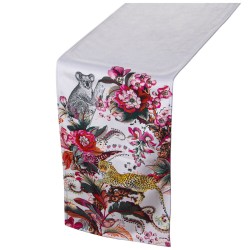 Chemin de Table Alexandra House Living Rose Textile 180 x 30 cm Velours Jungle